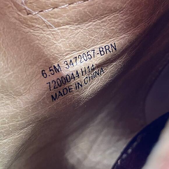 Frye Reina Cognac Leather Western Ankle Booties Brown Heel Scuffing Size 6.5M - Picture 7 of 12